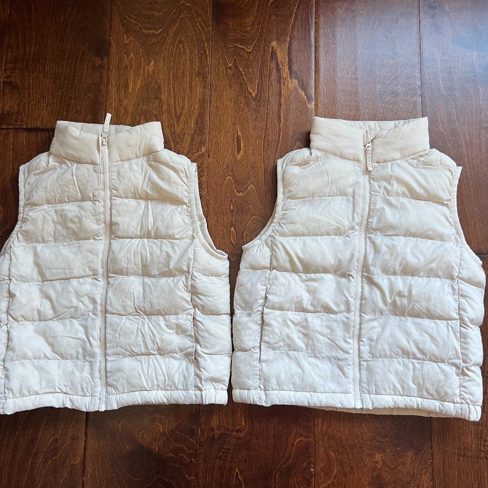 TWIN BUNDLE - 2 Uniqlo Ultra Light Down Vests in Natural Color
